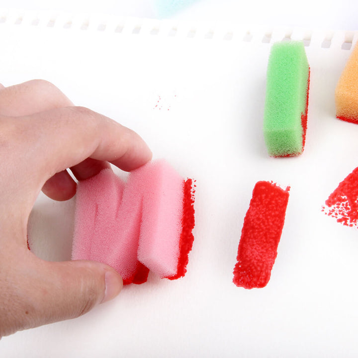 Educational kids art kit with brushes and foam letters