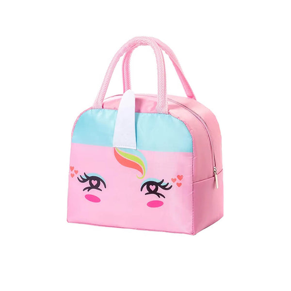 Pink unicorn insulated lunch bag for kids
