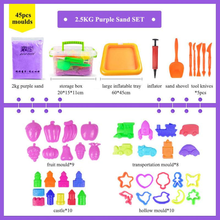 45-Piece Kids Magic Sand Set – Non-Toxic Indoor/Outdoor Play