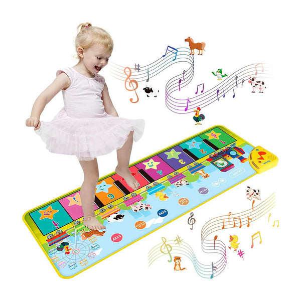 Kids musical floor piano mat with animal sound effects