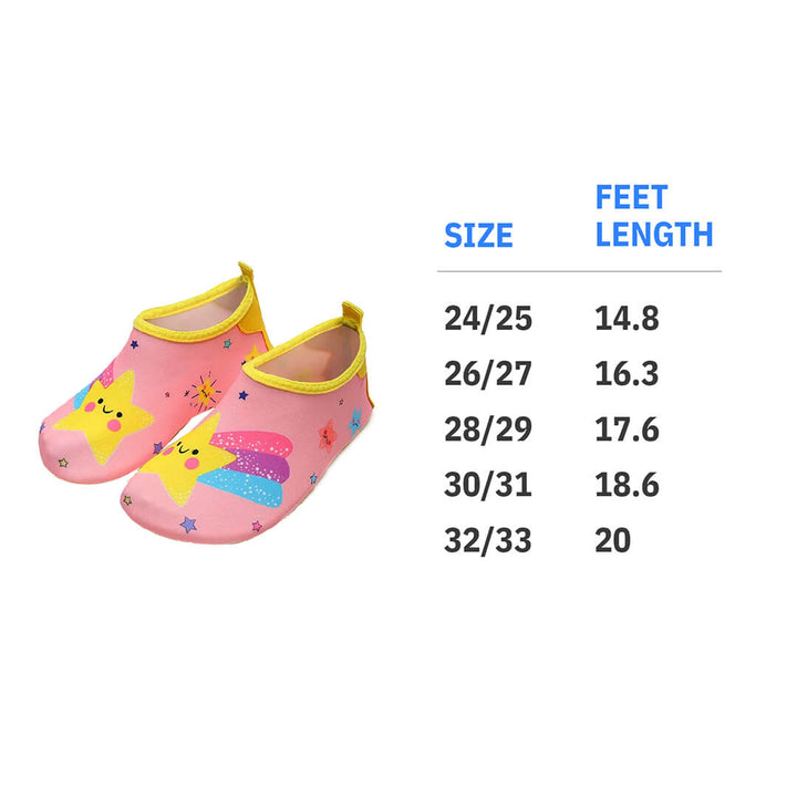 Kids Quick Dry Anti-Slip Beach & Pool Shoes - Pink Rainbow 32-33 (20cm)