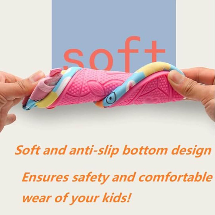 Kids Quick Dry Anti-Slip Beach & Pool Shoes - Pink Rainbow