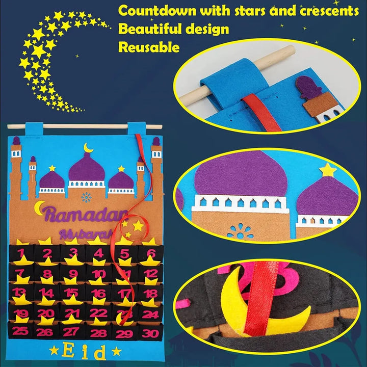Reusable Ramadan calendar for kids with small treat compartments