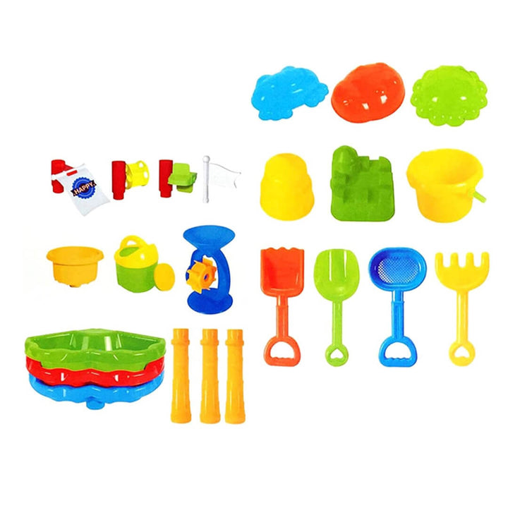 Colorful 2-in-1 Sand & Water Table, 16 pieces set 