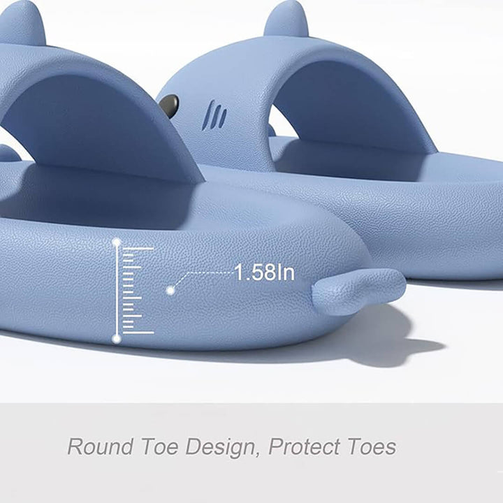 Kids Shark Slippers – Anti Slip - Blue & white