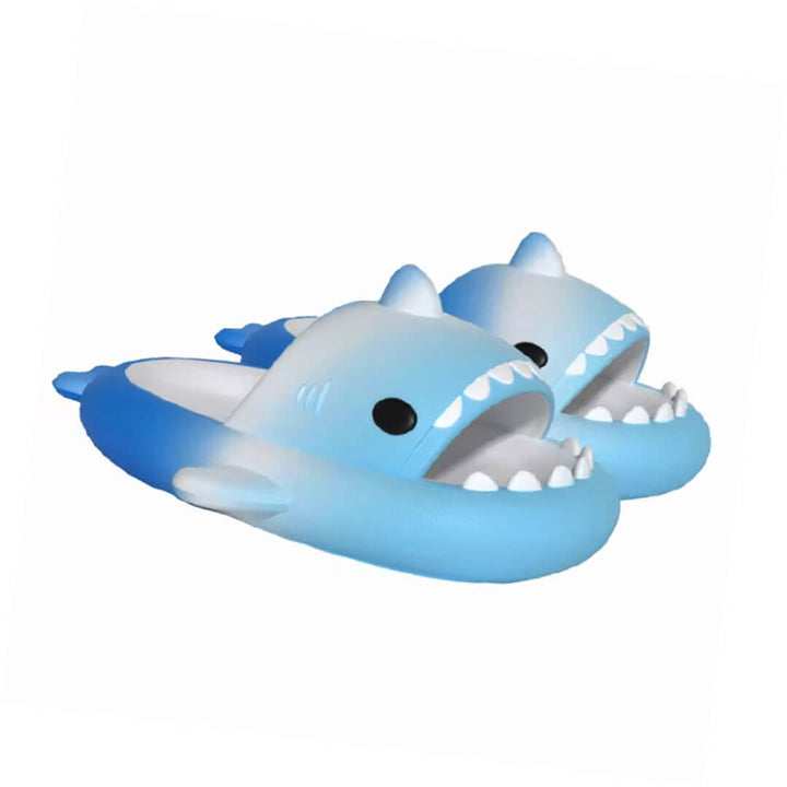 Kids Shark Slippers – Anti Slip - Blue & white