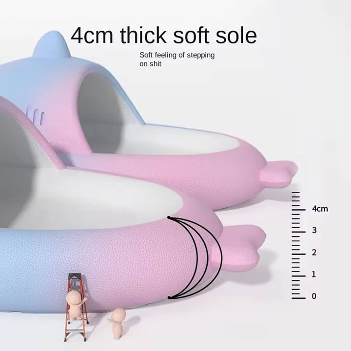 Kids' Shark Slippers – Anti Slip - Light pink & Purple