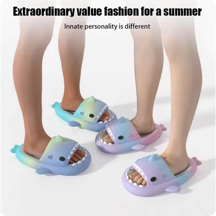 Kids' Shark Slippers – Anti Slip - Light pink & Purple