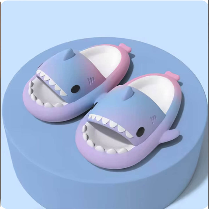 Kids' Shark Slippers – Anti Slip - Light pink & Purple