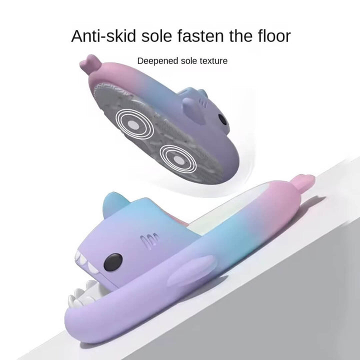 Kids' Shark Slippers – Anti Slip - Light pink & Purple