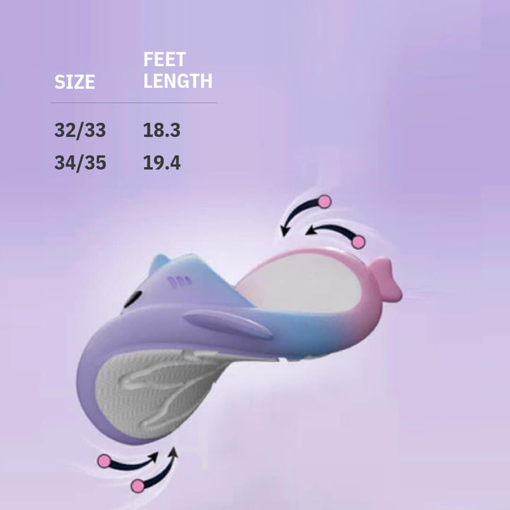 Kids' Shark Slippers – Anti Slip - Light pink & Purple