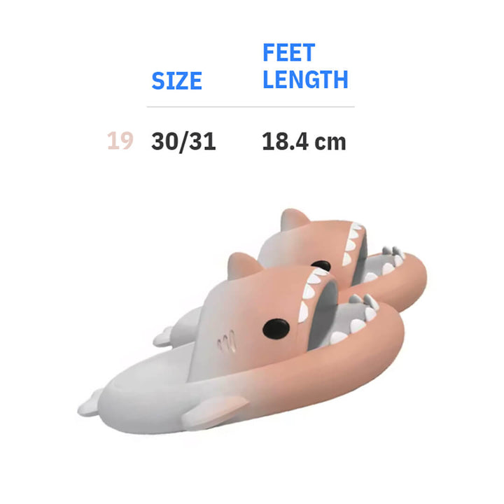 Kids' Shark Slippers – Anti Slip - Light pink & Purple 19 Light Pink (Size 30-31)