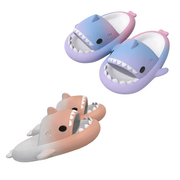 Kids' Shark Slippers – Anti Slip - Light pink & Purple