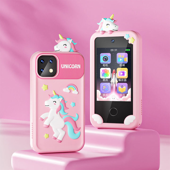 Pink Unicorn smartphone toy with touchscreen and colorful display