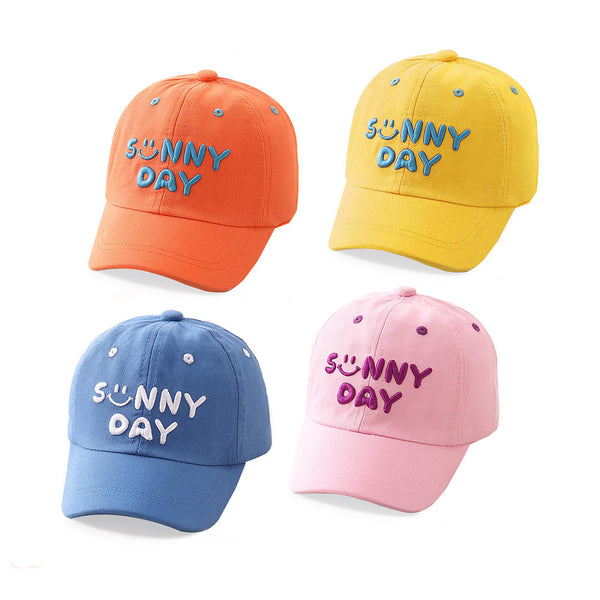 Sunny Day Embroidered Cotton Caps for Kids (2–5 Yrs)