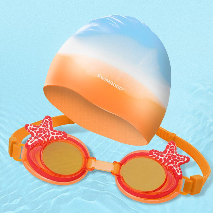 Kids SwimBoBo goggle and Cap Set - 3+ Years Orange