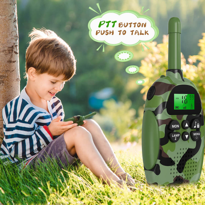 Compact Walkie-Talkies for Boys, push button to talk
