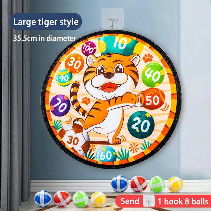 Kids Wall-Mounted Dartboard with Sticky Balls orange