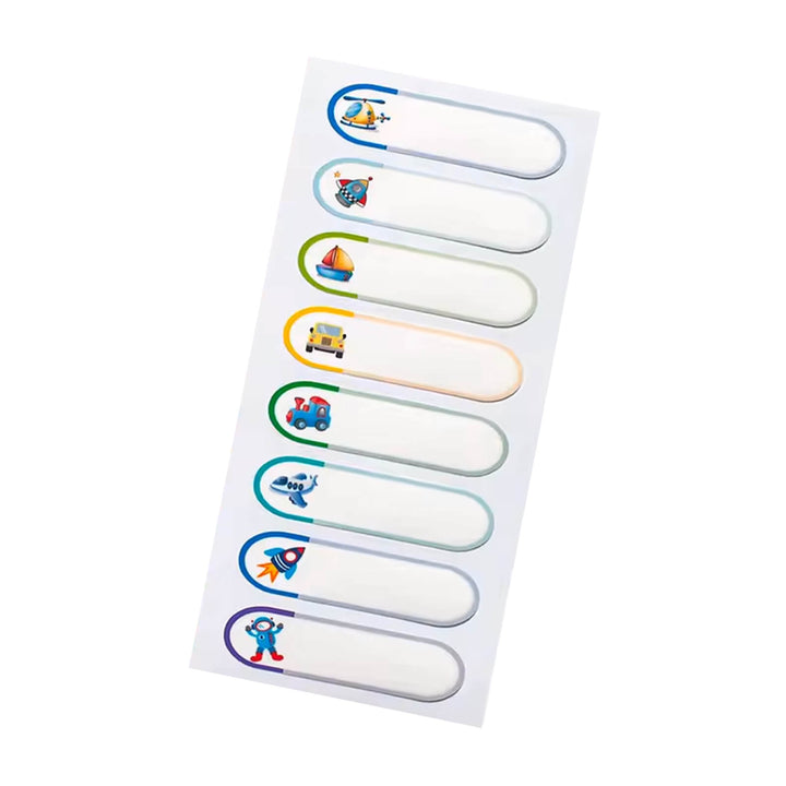 Kids Waterproof Name Tag Labels and ABC Sticker Vehicles