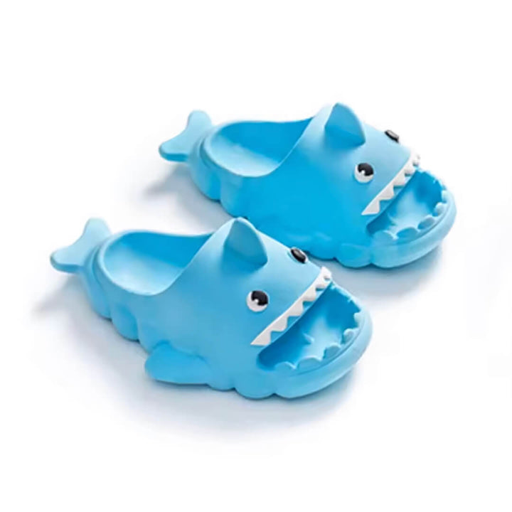 Kids Wavy Shark Anti-Slip Slippers - Pink & Blue (Size 24-27)