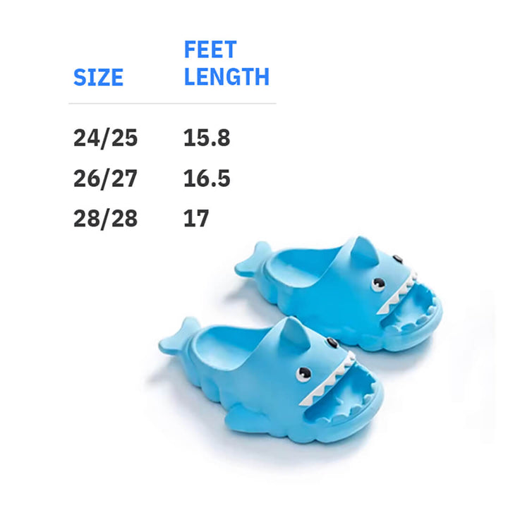 Kids Wavy Shark Anti-Slip Slippers - Pink & Blue (Size 24-27) Blue (26-27)