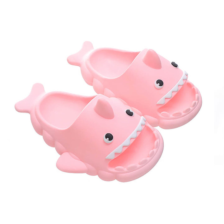 Kids Wavy Shark Anti-Slip Slippers - Pink & Blue (Size 24-27)