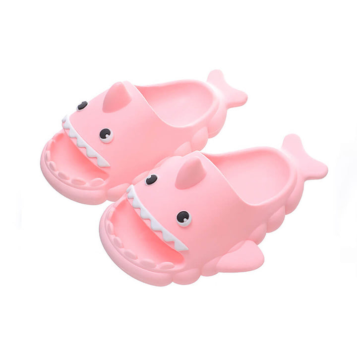 Kids Wavy Shark Anti-Slip Slippers - Pink & Blue (Size 24-27)