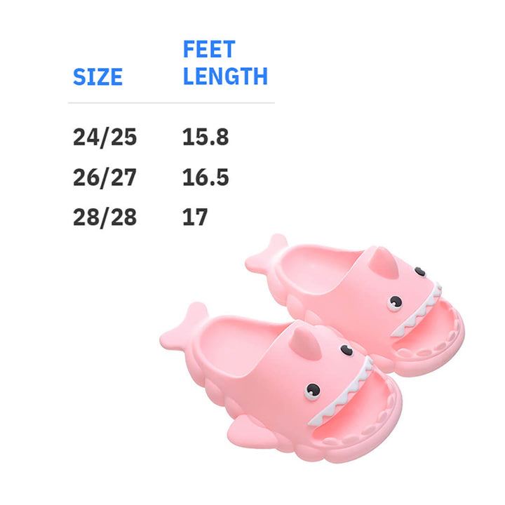 Kids Wavy Shark Anti-Slip Slippers - Pink & Blue (Size 24-27) Pink (26-27)