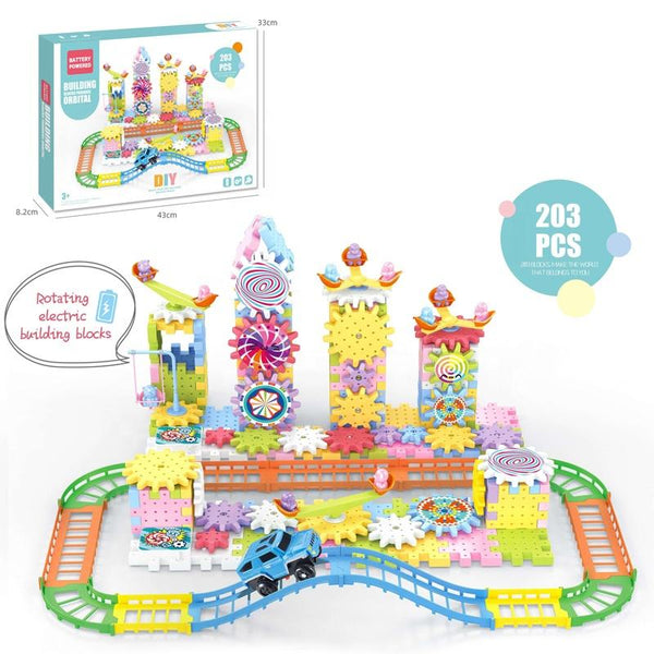 203-Piece Rotating Gear Building Blocks - Build, Create, Explore