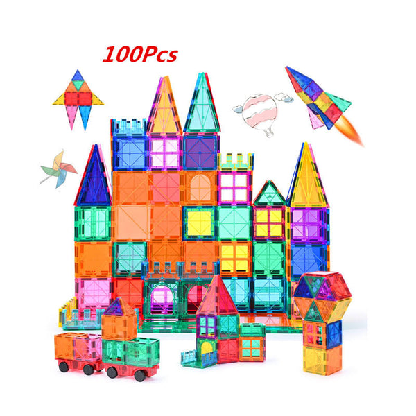 100-Piece Magnetic Building Block Set