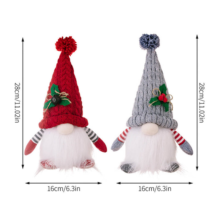 Christmas gnome with long Santa-style hat and glow, dimensions