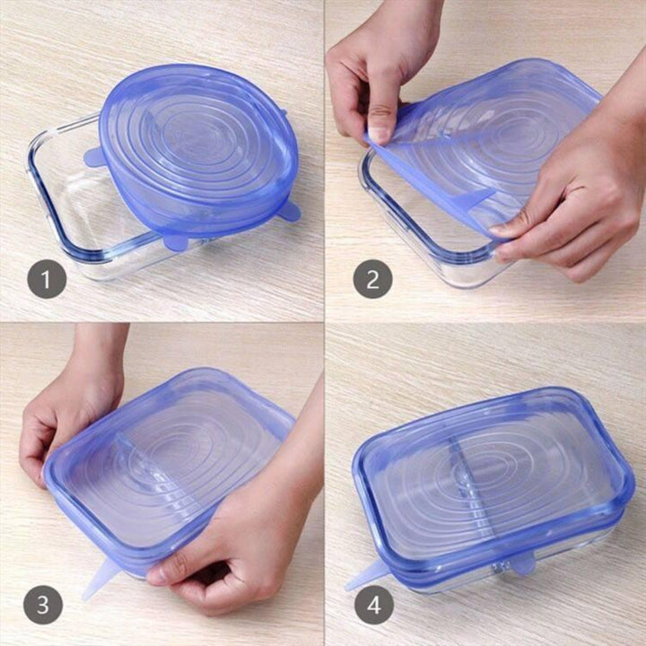 Reusable Silicone Stretch Lids set of 6 Pieces