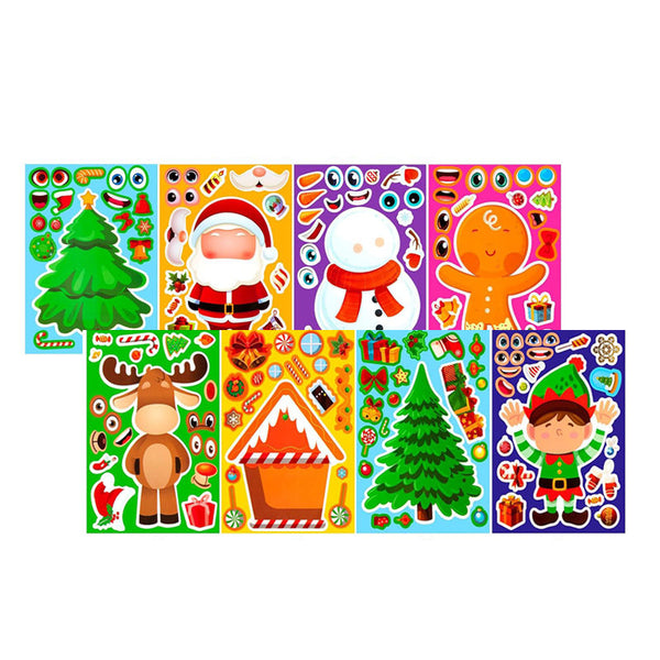 8 Sheets Christmas Crafts Stickers for Kids - Make Your Own Christmas Stickers