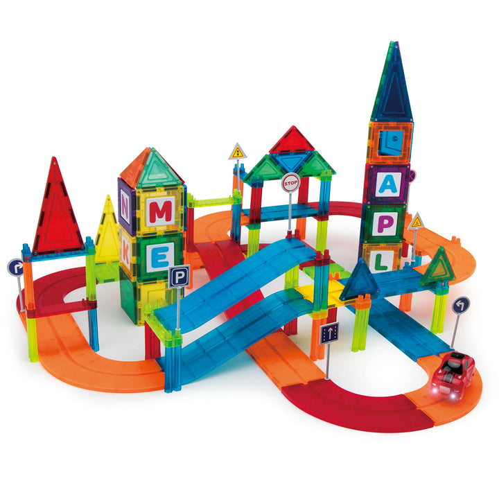 Magnetic Car Racing Track Set - 126 pcs