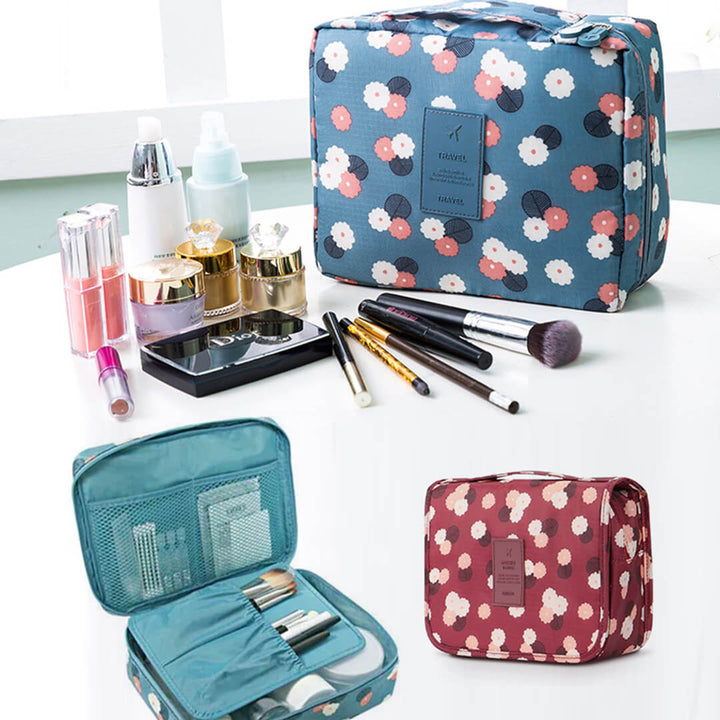 Portable Double Layer Makeup Organizer Bag