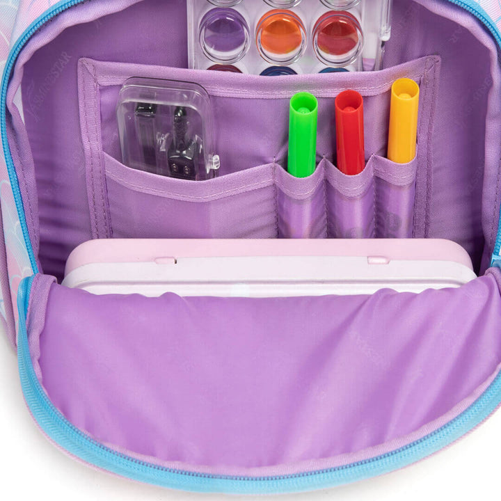 3-in-1 Pink Mermaid Pattern Backpack Set