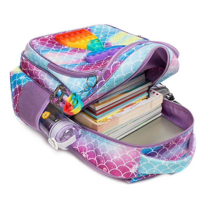 Mermaid Colorful Pop-It Backpack - 3 pieces Set