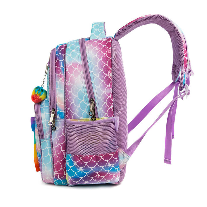 Mermaid Colorful Pop-It Backpack - 3 pieces Set