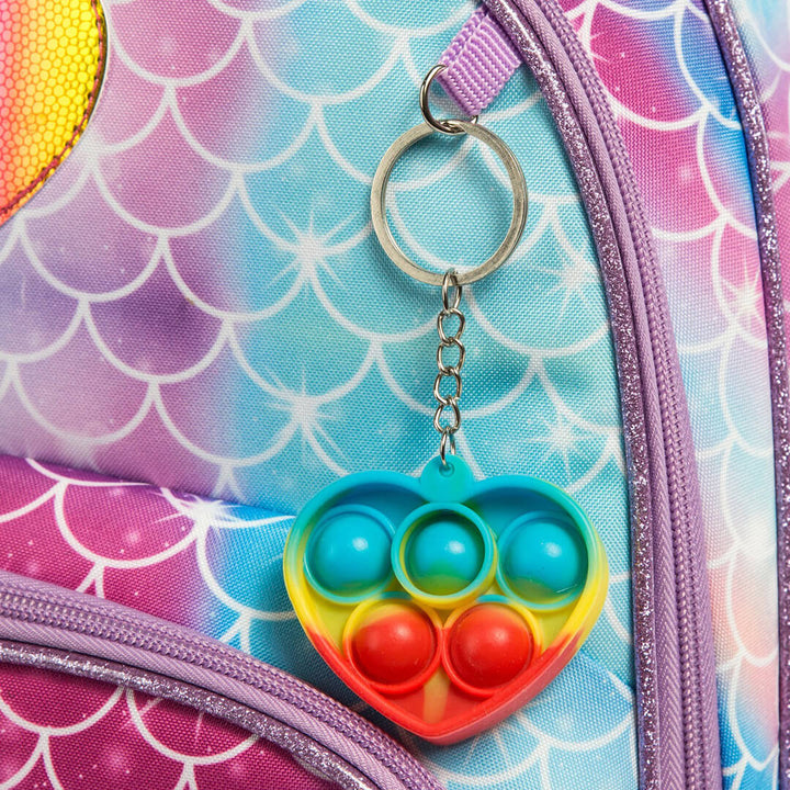 Mermaid Colorful Pop-It Backpack - 3 pieces Set