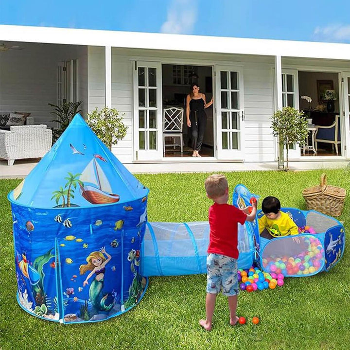 Portable Foldable 3 in 1 Kids Tent - Mermaid Theme