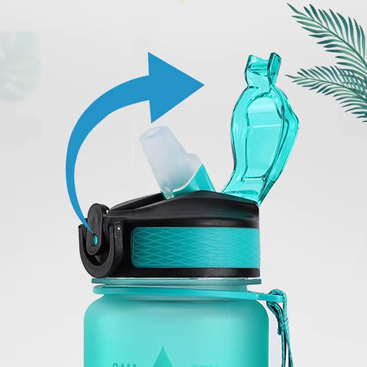 School water bottle with leakproof lid and built-in straw, BPA-free