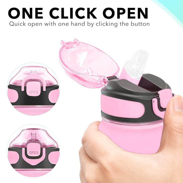1L leakproof motivational water bottle, one click to open