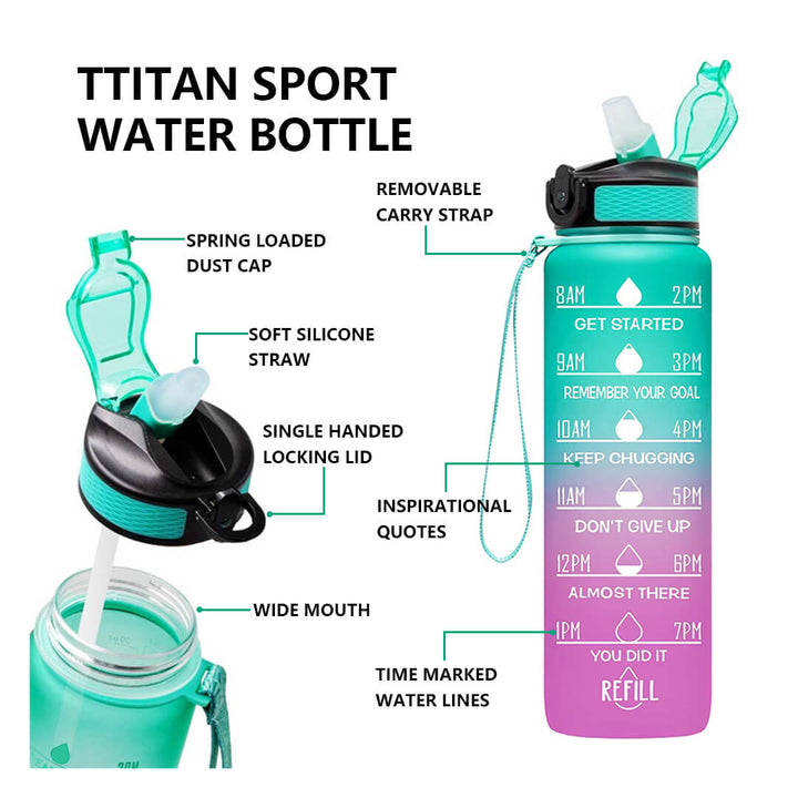 Titan Sport water bottle with removable carry strap 