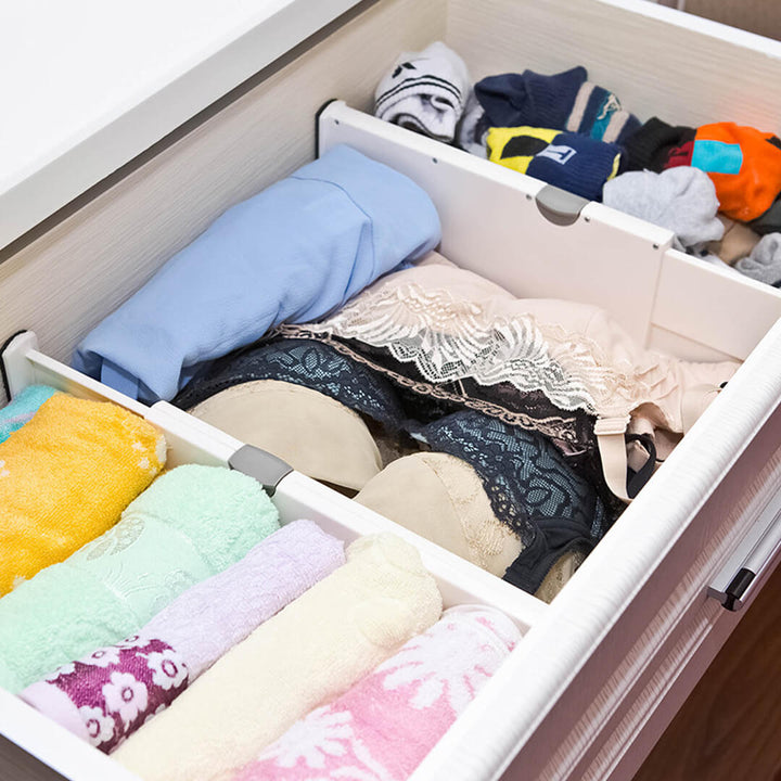 Adjustable drawer organizer for clothes and socks