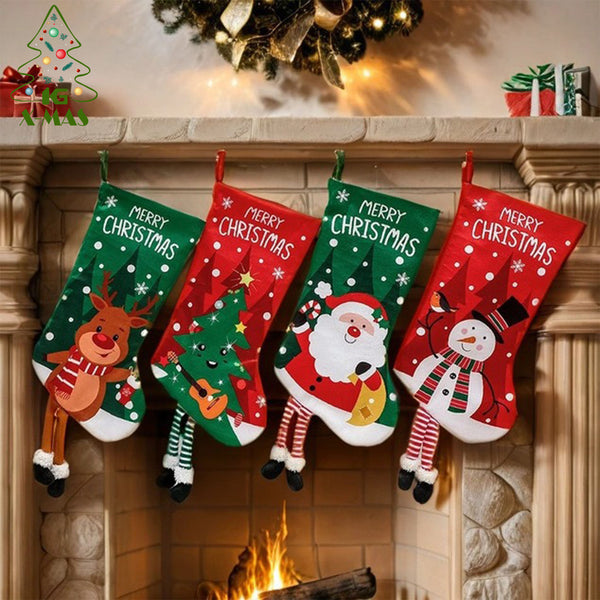 Large Stocking Decoration for Fireplace and Gifting