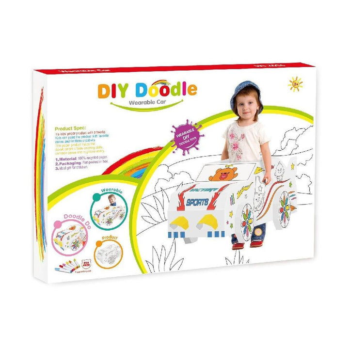 Kids 3D Wearable cardboard Car Coloring