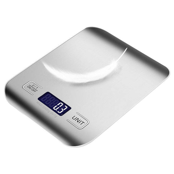 10KG Battery Operated Digital Kitchen Scale - Silver