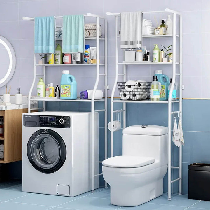 -tier metal storage rack for bathroom or washing machine