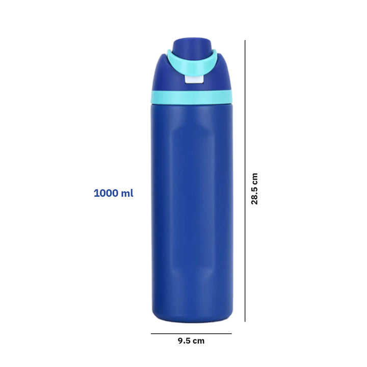 BPA-free 1l stainless straw water bottle, dimensions