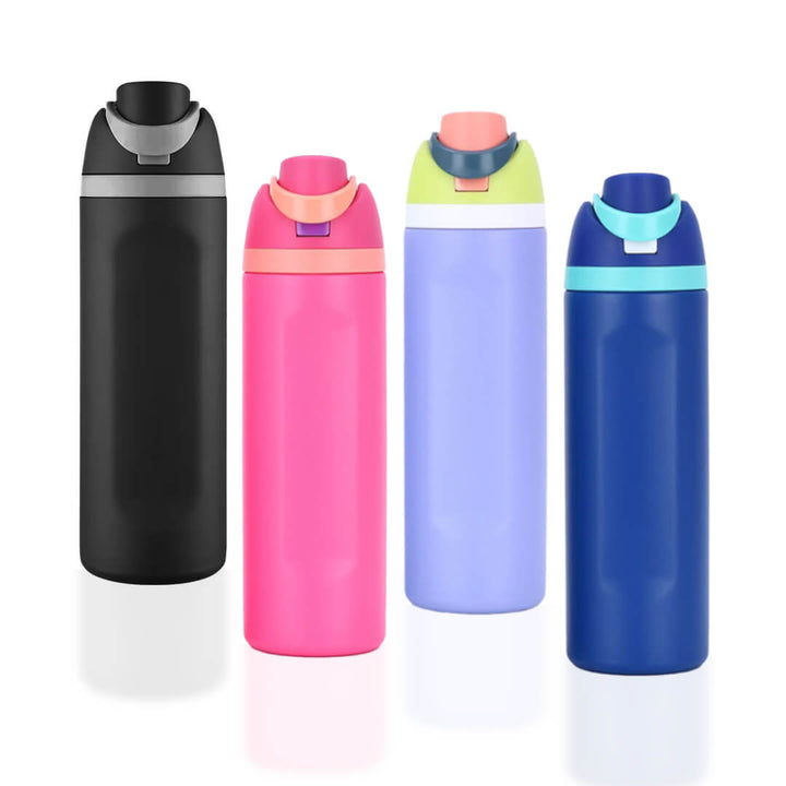 1l stainless straw water bottle, Dual colors